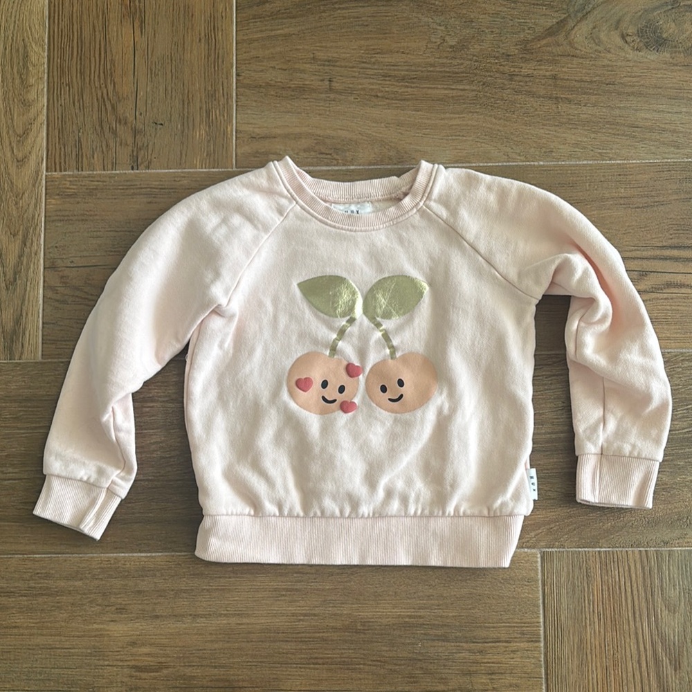 Huxbaby Cherry Love Sweatshirt Size 6yo